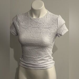 PinkMStyle Boutique White Lace Top NWT